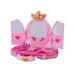 Pink Princess Pretend Play Dressing Table with Makeup Mirror - 13.8*19*5.2 inches