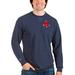 Men's Antigua Heathered Navy Boston Red Sox Reward Crewneck Pullover Sweatshirt