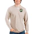 Men's Antigua Oatmeal Boston Celtics Reward Crewneck Pullover Sweatshirt