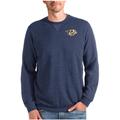 Men's Antigua Heathered Navy Nashville Predators Reward Crewneck Pullover Sweatshirt
