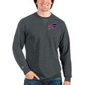 Men's Antigua Heathered Charcoal Buffalo Bills Reward Crewneck Pullover Sweatshirt