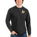 Men's Antigua Heathered Black Oakland Athletics Reward Crewneck Pullover Sweatshirt