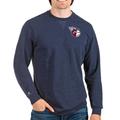 Men's Antigua Heathered Navy Cleveland Guardians Reward Crewneck Pullover Sweatshirt