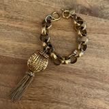 J. Crew Jewelry | J. Crew Gold Chunky Link 7” Tassel Bracelet Euc | Color: Gold | Size: Os