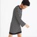 Madewell Dresses | Madewell Button-Sleeve Sweater-Dress In Stripe | Color: Black/White | Size: Xs