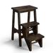 Red Barrel Studio® 3-In-1 Foldable Natural 3-Step Wood Step Stool, 200 Lbs. Load Capacity Wood in Brown | 16 W x 22 D in | Wayfair