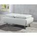 Orren Ellis Sharleene White Leatherette Upholstered Storage Ottoman Bench w/ Tray Table Chenille | 18.75 H x 44.5 W x 23.5 D in | Wayfair