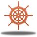 Longshore Tides Oklahoma Ship Wheel Wall Décor Metal in Orange | 18 H x 18 W x 0.0625 D in | Wayfair 5155BDCB6E7E449CA9161CDCCC9026DD