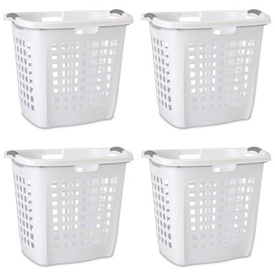 Sterilite Ultra Easy Carry Plastic Dirty Clothes Laundry Basket Hamper (4 Pack) - 3.75