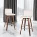 Faux Leather Swivel Bar Stools, Wood Counter Stools Set of 2