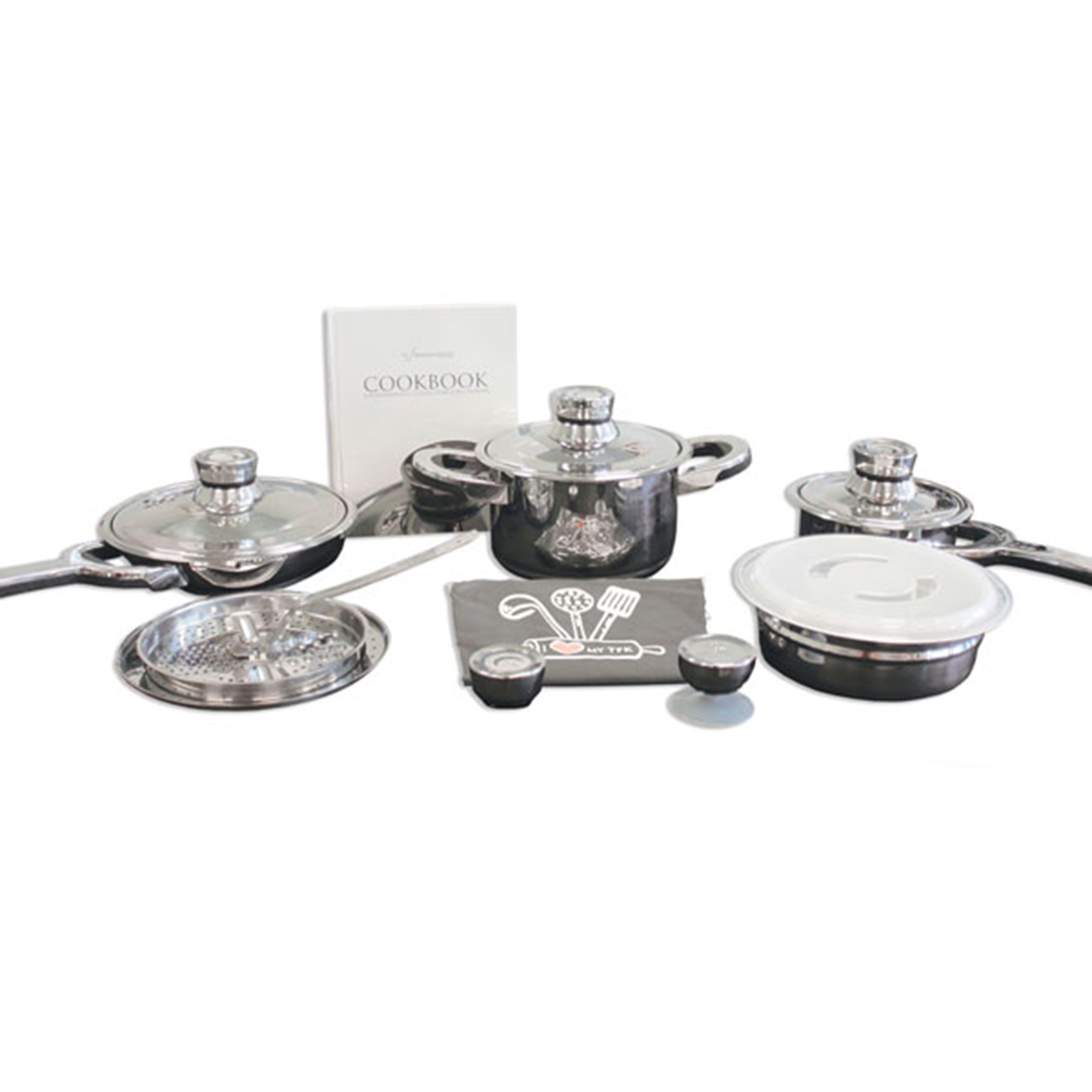 BergHOFF TFK 15Pc Gourmet 18/10 Stainless Steel Cookware Set