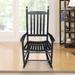 Casual Outdoor Indoor Wood Rocking Chair with Slatted Back