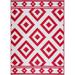 Red/White 72 x 48 x 0.08 in Area Rug - Foundry Select Hulmeville Southwestern Machine Woven Indoor/Outdoor Area Rug | Wayfair