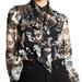 Tory Burch Tops | Nwt Tory Burch Floral Happy Times Bow Blouse Size 00 | Color: Black | Size: 00