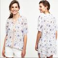 Anthropologie Tops | Anthropologie One September Lyla Floral Sequin Tunic Top | Color: Blue/Gray | Size: L