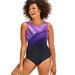 Plus Size Women's Chlorine Resistant High Neck One Piece Swimsuit by Swimsuits For All in Beach Rose (Size 16)