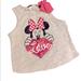 Disney Shirts & Tops | Girls Disney Minnie Mouse Polka Dot Bow Sequined Tank Top | Color: Gray/Red | Size: 6g