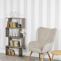 URBNLIVING Wooden S-Shaped Display Bookcase Storage Divider Unit (Grey Oak, 4 Tier)