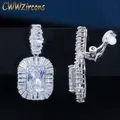 CWWZircons – boucles d'oreilles Non percées magnifiques Top en cristal de zircone cubique Clip de