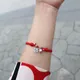 La Monada-Bracelet en argent regardé 925 pour femme fil rouge cloche FU ULpour main 12-22cm 925