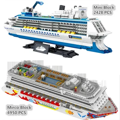 Mini blocs de construction de luxe Cruise Liner Sunshine Big White Boat DIY Diamond Micro Bricks