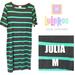 Lularoe Dresses | Authentic Lularoe Julia T-Shirt Dress In M | Color: Gray/Green | Size: M