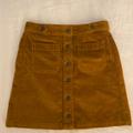 Madewell Skirts | Madewell Corduroy Skirt Nwt | Color: Tan/Yellow | Size: 0