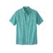 Men's Big & Tall Short Sleeve Seersucker Sport Shirt by KingSize in Emerald Check (Size XL)