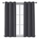 My Home Store Blackout Curtains for Bedroom-2 PCs Soft Thermal Insulated Blackout Curtain with Ring Top Eyelets & Tie Backs- Lightweight, Energy Saving Curtains Charcoal W90” ×L72”