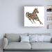 Latitude Run® Horse Abstract Circles by Ron Magnes - Wrapped Canvas Graphic Art Canvas in Blue/Red/White | 14 H x 14 W x 2 D in | Wayfair