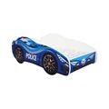 Lit voiture police bleu 80x160 cm - Sommier et matelas inclus