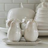 Anthropologie Dining | Anthropologie Pear Stoneware Salt & Pepper Shakers | Color: Gray/White | Size: Os