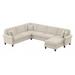 Bush Furniture Coventry 128W U Shaped Sectional Couch with Reversible Chaise Lounge in Cream Herringbone - Bush Furniture CVY127BCRH-03K