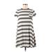Love, Fire Casual Dress: White Stripes Dresses - Women's Size Small