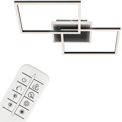 Briloner - led Deckenleuchte cct Dimmbar Fernbedienung Timer 40W schwarz Metall Image
