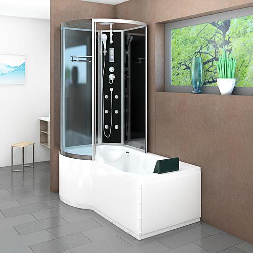 Wanne Duschtempel Badewanne Dusche Duschkabine K50-R31-EC 98x170cm MIT 2K Scheiben Versiegelung