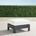 St. Kitts Ottoman with Cushions in Matte Black Aluminum - Resort Stripe Leaf, Standard - Frontgate