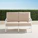 Grayson Loveseat with Cushions in White Finish - Resort Stripe Seaglass, Standard - Frontgate