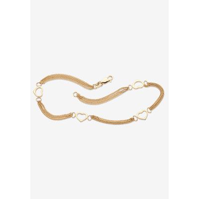 Women's Yellow Gold-Plated Sterling Silver Ankle Bracelet (7.5Mm), 10 Inches by PalmBeach Jewelry in Gold
