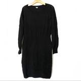 J. Crew Dresses | J. Crew Dress Merino Wool Sweaterdress M 8 Black Knee Length Long Sleeve Career | Color: Black | Size: M