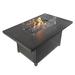 Red Barrel Studio® Sheneda Outdoor Propane Fire Pit Table, Gas Fire Pits For Outside, Rectangle Fire Pit Table Aluminum in Gray | Wayfair