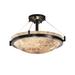 Justice Design Group Alabaster Rocks! 20 Inch 3 Light Semi Flush Mount - ALR-9681-35-MBLK