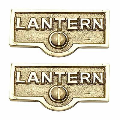 2 Switch Plate Tags LANTERN Name Signs Labels Lacquered Brass | Renovator's Supply