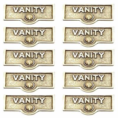 10 Switch Plate Tags VANITY Name Signs Labels Lacquered Brass | Renovator's Supply