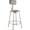 NPS 24" Heavy Duty Vinyl Padded Steel Stool With Backrest, Grey