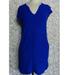 Madewell Dresses | Madewell Xs Du Jour Shift Dress V-Neck Pullover Tunic Pockets Royal Blue | Color: Blue | Size: Xs