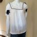 J. Crew Tops | J.Crew Nwt White Linen Top W/ Navy Embroidered Detail On Sleeves Size Xs | Color: Blue/White | Size: Various