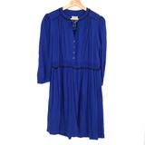 Anthropologie Dresses | Maeve By Anthropologie Blouson Tassel Boho Peasant Dress Royal Blue Xs Women's | Color: Blue | Size: Xs