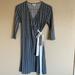 Lularoe Dresses | Lularoe Wrap Dress, Size Xs | Color: Gray/White | Size: Xs