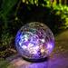 HEDAQI Solar Cracked Glass Globe Ball Light Warm White LED Garden Lights For Outdoor Pathway Yard Decor Glass | 5.6 H x 5.9 W x 5.9 D in | Wayfair